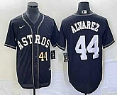 Men's Houston Astros #44 Yordan Alvarez Number Black Cool Base Stitched Baseball Jersey,baseball caps,new era cap wholesale,wholesale hats